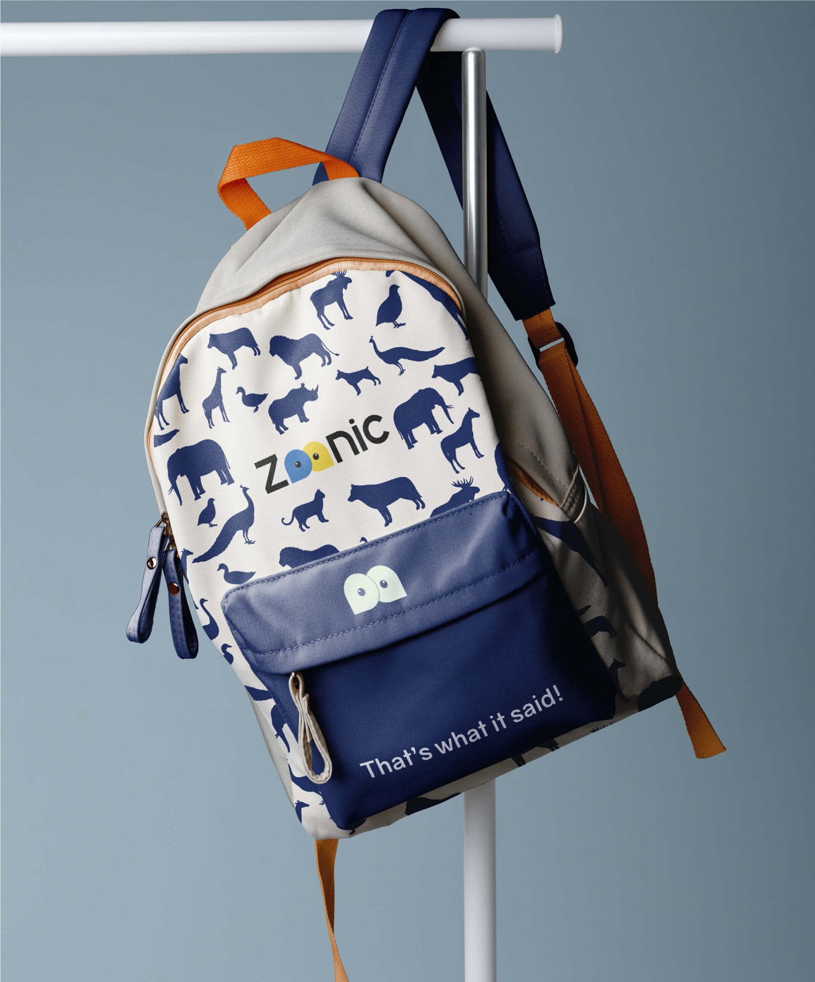 Zoonic branded backpack mockup