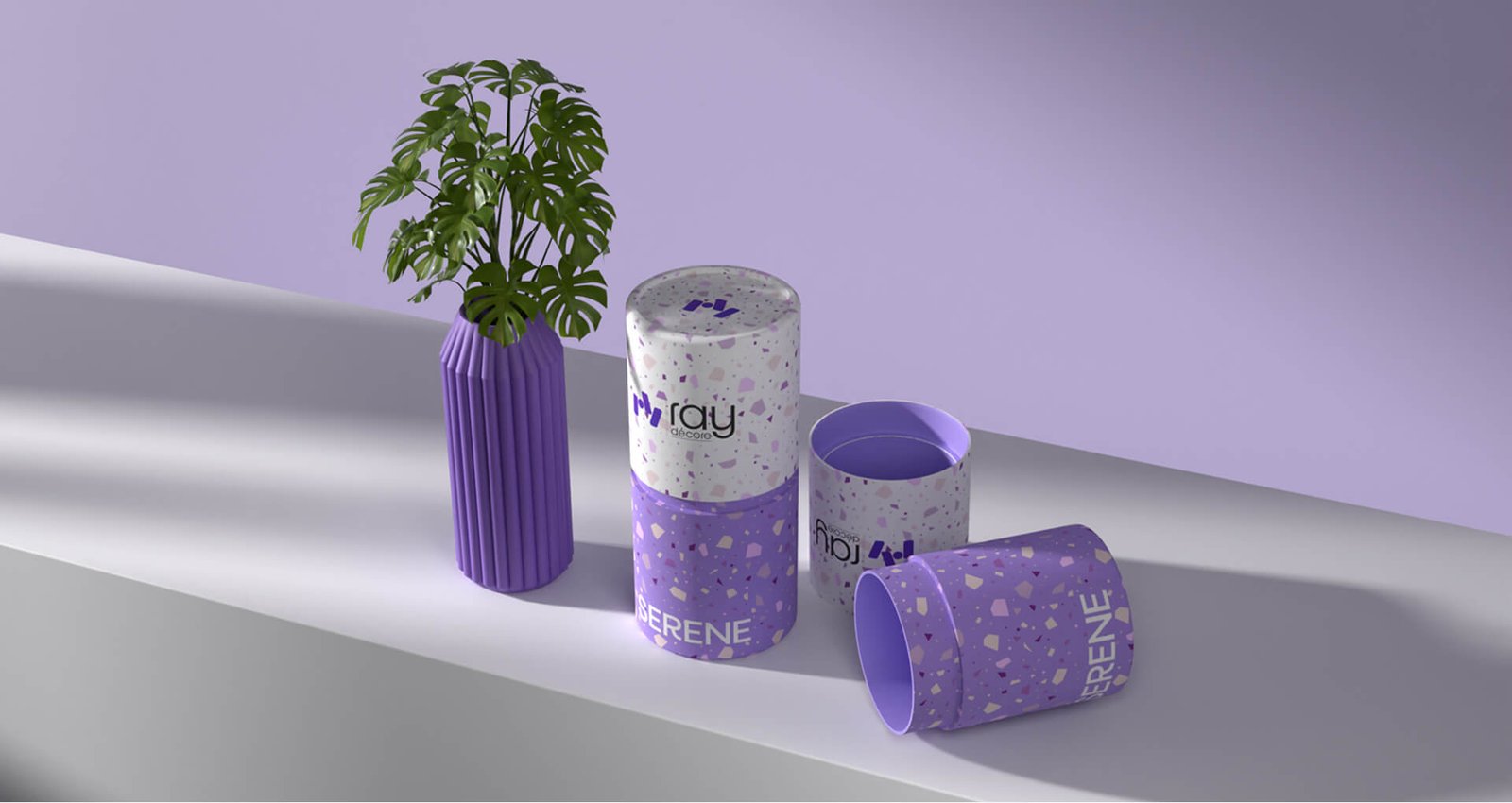 Ray Decore cylinder packaging for a vase