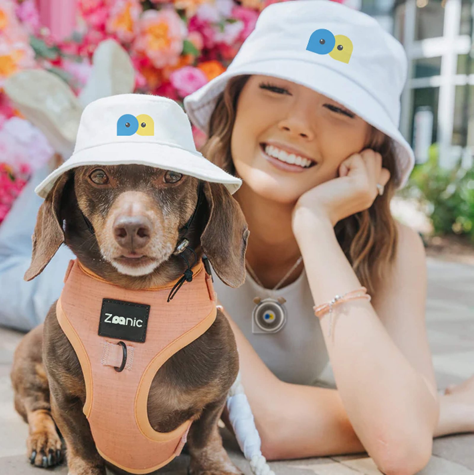 Zoonic branded bucket hat worn in a lifestyle shot