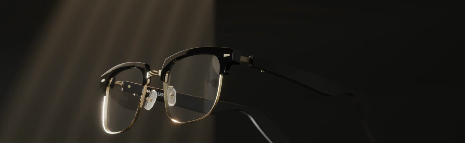 Signature, smart eyewear frame modelled and rendered in 3D
