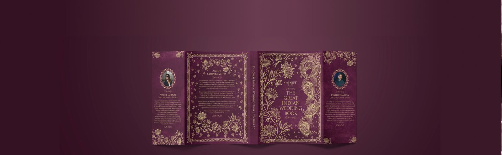 Fifth Edition, the unfolded dust jacket for The Great Indian Wedding Book laid out flat